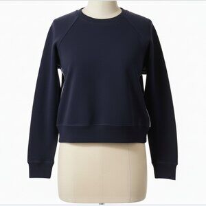 Athleta Black Cropped Raglan Sleeve Pullover Sweatshirt Large